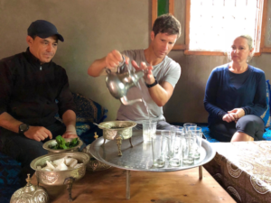 Mint tea ceremony in local village