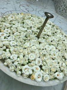 The Royal Mansour hammam/spa white roses