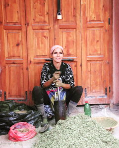 Woman selling spices