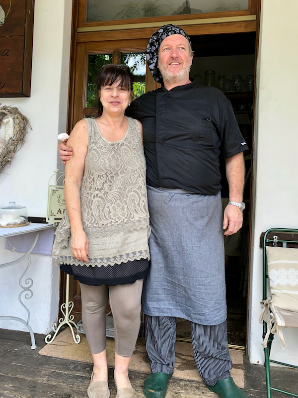 The owners of Osteria del Valico