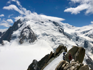 Hiker on Mont Blanc