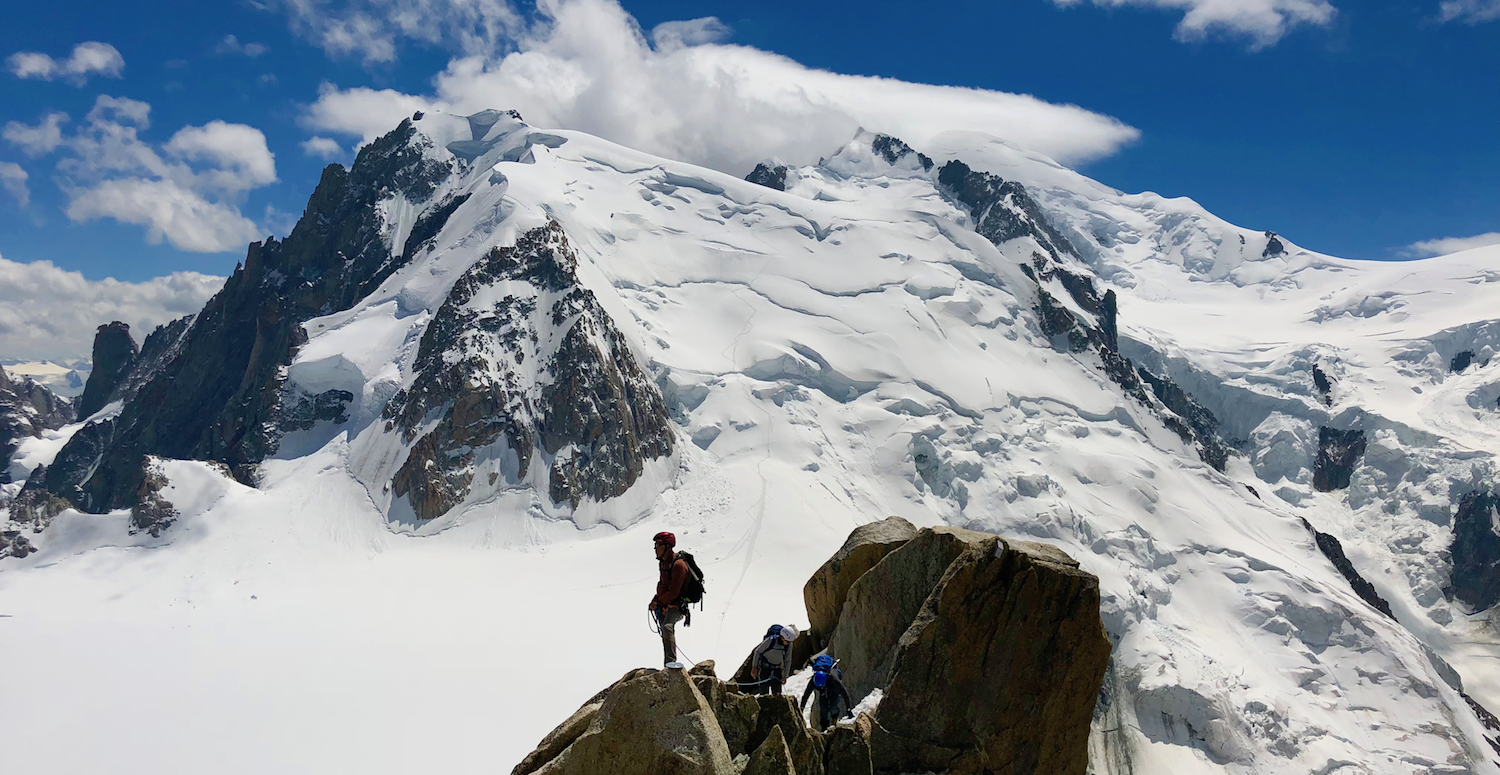 Hiker on Mont Blanc