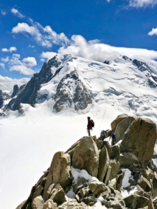 Hiker on Mont Blanc.