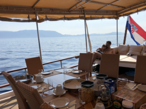 The Kadena gulet dining deck