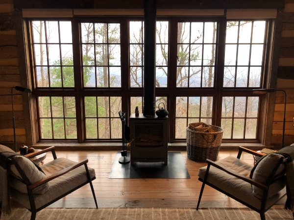 Inside cabin at blackberry mountain