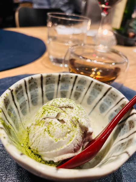 Green matcha ice cream