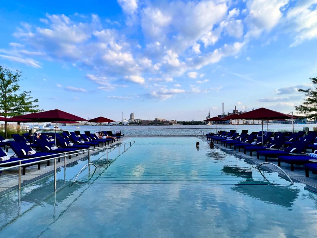 Pool View of harbor at Pendry