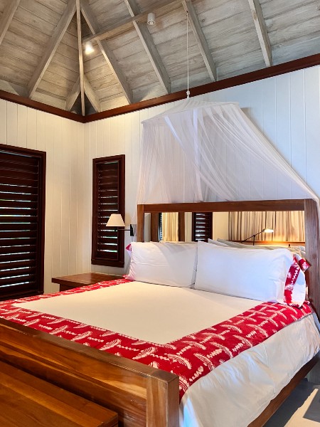 Bed at beach villa
