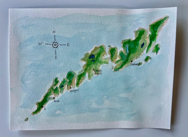 Illustration map of Lofoten